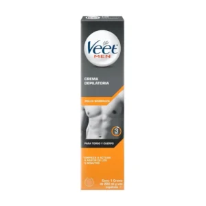 VEET MEN CREMA DEPILATORIA PARA TOROSO Y CUERPO Y PIELES NORMALES - TUBO x 200 ML - INCLUYE ESPATULA