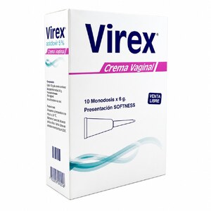 VIREX 5% CREMA VAGINAL - CAJA x 10 TUBOS MONODOSIS x 6 GR