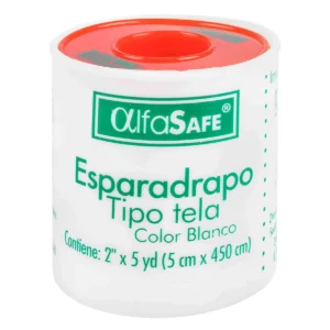 ESPARADRAPO TIPO TELA BLANCO ALFA SAFE 2 x 5 YD (5 CM x 450 CM) - CARRETE x UNID