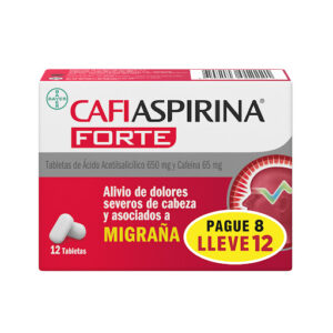 CAFIASPIRINA 650 MG/65 MG FORTE - CAJA x 12 TAB PAGUE 8 LLEVE 12