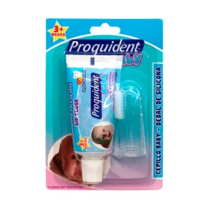 CREMA DENTAL BABY SIN FLUOR - TUBO x 25 ML - SABOR MANZA. - BANA. + CEPILLO DEDAL DE SILICONA - BLISTER x 1 UNID - PRECIO ESPECIAL