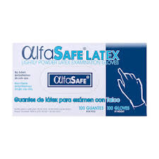 ALFASAFE LATEX GUANTE DESECHABLE T/M CX100 CON TALCO (ALFA TRADING) - ALFA TRADING