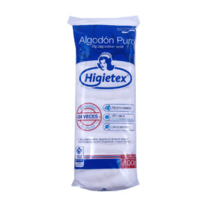 ALGODON PURO EN ZIG ZAG HIGIETEX - BOLSA x 100 GR