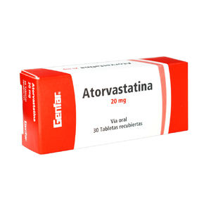 ATORVASTATINA 20 MG - CAJA x 30 TAB