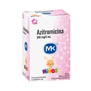 AZITROMICINA 200 MG/5 ML NIÑOS POLVO PARA SUSP ORAL - FCO x 15 ML - SABOR VAINILLA