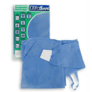 BATA PARA PACIENTE ALFASAFE MANGA LARGA AZUL - BOLSA x 1 UNIID