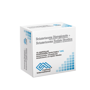 BETAMETASONA 2ML CX10AMP (DIPROPIONATO+FOSFATO DISODICO) (COLMED) - COLMED