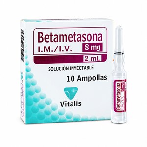 BETAMETASONA 8MG/2ML CX10 AMP (VITALIS) - VITALIS