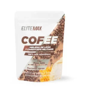 CAFE CON MELENA DE LEON Y CORDYCEPS MILITARIS ELITEMAX EN POLVO - DOYPACK x 76 G