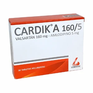 (CARDIK A) VALSARTAN/AMLODIPINO 160 MG/5 MG - CAJA x 30 TAB REC
