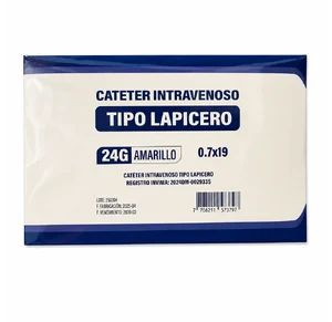 CATETER INTRAVENOSO TIPO LAPICERO 24G (0.7X19) X1UND (AMARILLO)(CHEMI) - CHEMI