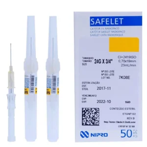 CATETER IV INTRAVENOSO DE SEGURIDAD 24G (0.7X19) BX1UND (AMARILLO) (CHEMI) - CHEMI