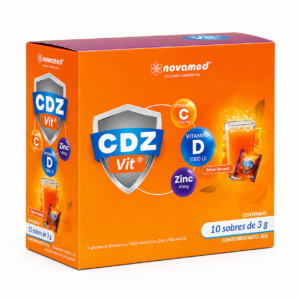 (CDZ VIT) VITAMINA C 1000 MG + ZINC 40 MG + VITAMINA D 1000 UI - CAJA x 10 SOBRES x 3 G C/U