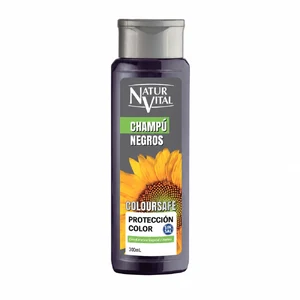 CHAMPU COLOURSAFE NATURVITAL CABELLOS NEGROS SIN SAL CON KERATINA VEGETAL EXTRAC. HENNA & GIRASOL - FCO x 300 ML