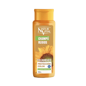 CHAMPU COLOURSAFE NATURVITAL CABELLOS RUBIOS SIN SAL CON KERATINA VEGETAL EXTRAC. HENNA & GIRASOL - DISPLAY x 12 SACHET x 20 ML