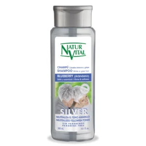 CHAMPU SILVER NATURVITAL PARA CABELLOS BLANCOS Y GRISES SIN PARABENOS - FCO x 300 ML AROMA A ARANDANO