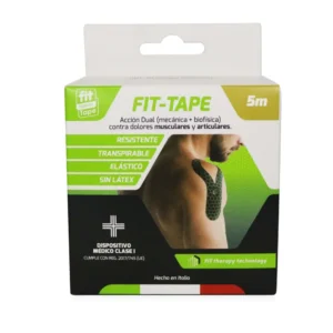 CINTA FIT THERAPY TAPE - CAJA x 1 CINTA DE 5 METROS COLOR NEGRA