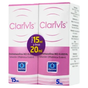 (CLARIVIS) OXIMETAZOLINA HCL 0.025% SLN OFT - PREPACK - PAGUE 15 LLEVE 20 ML FCO x 15 ML + FCO x 5 ML