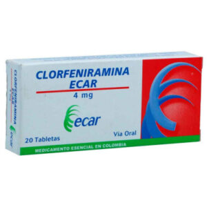 CLORFENIRAMINA 4 MG - CAJA x 20 TAB