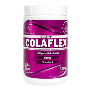 COLAFLEX MULTIVIT CON COLAGENO HIDROLIZADO BIOTINA VITAMINA E EN POLVO - TARRO x 500 G - SABOR UVA