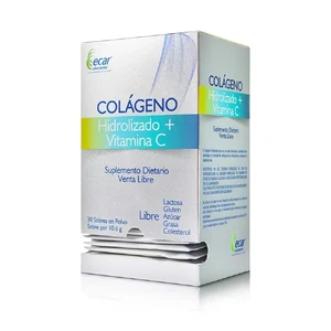 COLAGENO HIDROLIZADO+VITAMINA C EN POLVO CX30 SOB X 10.6 GR (ECAR) - ECAR