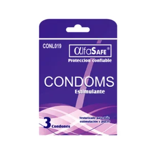 CONDON ESTIMULANTE ALFASAFE - CAJA x 3 PRESERVATIVOS