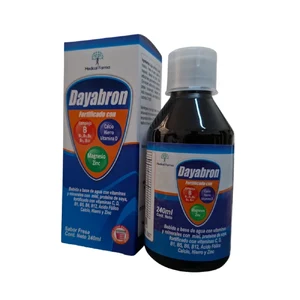 DAYABRON MULTIVITAMINICO SABOR FRESA FX240ML (COMPLEJO B+CALCIO+HIERRO+VITAMINAS DYC+MAGNESIO+ZINC) (MEDICAL FARMA) - MEDICAL FARMA LC SAS