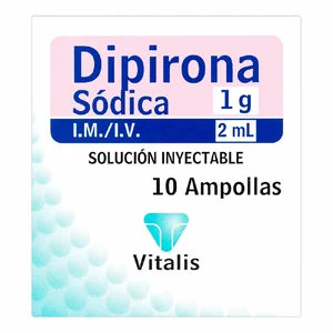 DIPIRONA SODICA 1GR/2ML CX10 AMP (VITALIS) - VITALIS