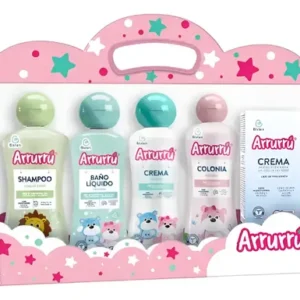 ESTUCHE ARRURRU ABUELITA ROSADO: SHAMPOO + BAÑO LIQUIDO + CREMA CORP. + COLONIA + CREMA PROT. ANTIPAÑAL. - OFERTA ESP.