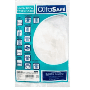 GORRO TIPO ORUGA ALFASAFE AJUSTABLE BLANCO - BOLSA x 12 UNID