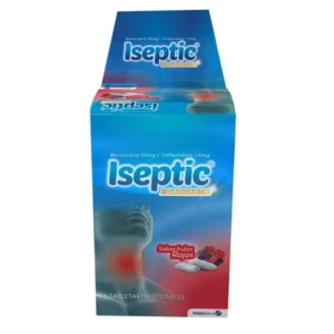 ISEPTIC 10 MG/1.4 MG GARGANTA - CAJA x 96 TAB MASTICABLES - SABOR FRUTOS ROJOS