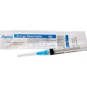 JERINGA 3ML 21GX1 1/2 AGUJA ROSCA DESECHABLE CX100UND (DISPOCOL) - DISPOCOL