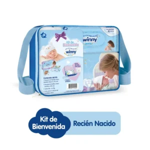 KIT DE BIENVENIDA WINNY SENSITIVE RECIEN NACIDO: 1 PQTE PAÑALES ETAPA 0 x 30 + 1 PQTE TOALLITAS x 80 + 1 CREMA No. 4 x 20 G + GUIA DE CUIDADO - OFERTA.