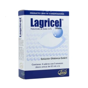 LAGRICEL OFTENO 0.4% LIBRE CONSERVANTE SLN OFT - CAJA X 20 VIALES x  0.5 ML C/U