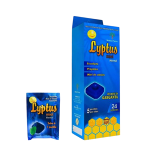 LYPTUS CON EUCALIPTO PROPOLEO MIEL DE ABEJAS - CAJA x 24 SOBRES x 5 DULCES POR SOBRE - SABOR MENTOL