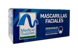 MASCARILLA FACIALES DESECHABLES - CAJA x 50 UNID EN SOBRE INDIVIDUAL