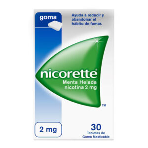 (NICORETTE MENTA HELADA) NICOTINA 2 MG - CAJA x 30 GOMAS DE MASCAR