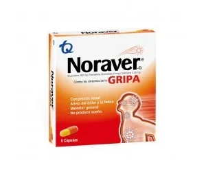 NORAVER GRIPA CX 16 CAP (IBUPRO 200MG+FENILE 10MG+CETIRI 3.33MG)(TECNOQUIMICAS) - TECNOQUIMICAS