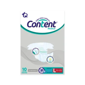 PAÑAL CONTENT MEDICAL ADULTO TALLA L - CAJA DISPENSAD. DE PQTE INDIVI. x 10 UND