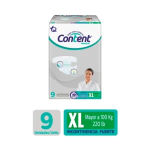PAÑAL CONTENT MEDICAL ADULTO TALLA XL - PQTE x 9 UND