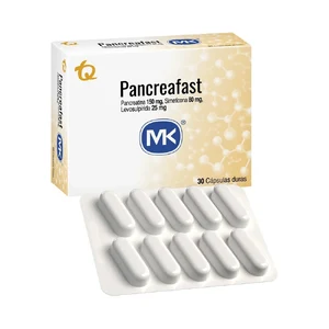 (PANCREAFAST) PANCREATINA 150 MG MG/SIMETICONA 80 MG/LEVOSULPIRIDA 25 MG - CAJA x 30 CAPS DURAS