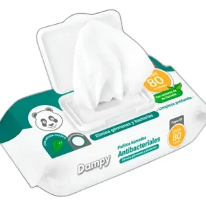 PAÑITOS HUMEDOS DAMPY ANTIBACTERIALES LIBRE DE PARABENOS PQX100UND (DESECHABLE EN EL SANITARIO) (COMERCIALIZADORA FEGI) - FEGI
