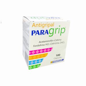 PARAGRIP ANTIGRIPAL CX100 CAP (ACETAMINOFEN+CAFEINA+FENILEFRINA HCL+CETIRIZINA 2HCL) (FARMASER SAS) - FARMASER