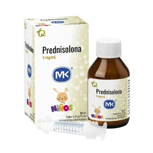PREDNISOLONA 3 MG/ML SLN ORAL - FCO x 60 ML SABOR A FRUTA - INCLUYE JERINGA DOSIF.