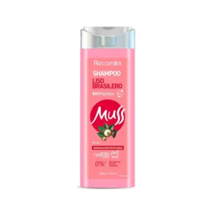 SHAMPOO MUSS LISO BRASILERO CON BIOPEPTIDOS REPARACIÓN PROFUNDA SIN SAL - FCO x 220 ML