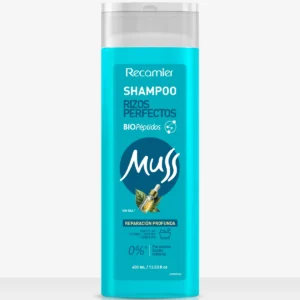 SHAMPOO MUSS RIZOS PERFECTOS CON BIOPEPTIDOS REPARACIÓN PROFUNDA SIN SAL - FCO x 400 ML