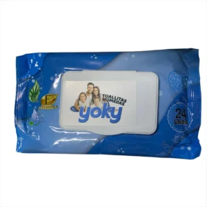TOALLITAS HUMEDAS YOKY CON VITAMINA E - PQTE DISPENS. x 24 UNDS