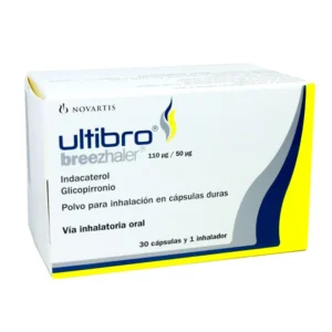 (ULTIBRO BREEZHALER) INDACATEROL/GLICOPIRRONIO 110 MCG/50 MCG - CAJA x 30 CAP + INHALADOR