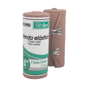 VENDA ELASTICA COLOR PIEL AUTOADHESIVA ALFA SAFE 4`*5 YDS (10 CM x 4.50 MTS) - BLISTER GANCHERO x UNID `REF: VEELAU004`
