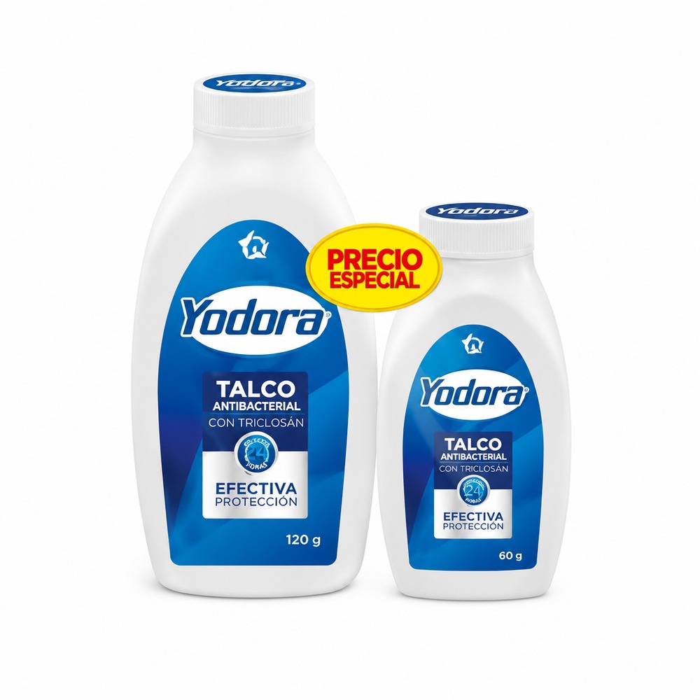 YODORA TALCO ANTIBACTERIAL TX120G + TX90(OFERTA ESPECIAL)(TECNOQUIMICAS) - TECNOQUIMICAS